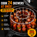 🍢 Cook 24 Skewers at Once – No Flipping, No Mess, No Effort