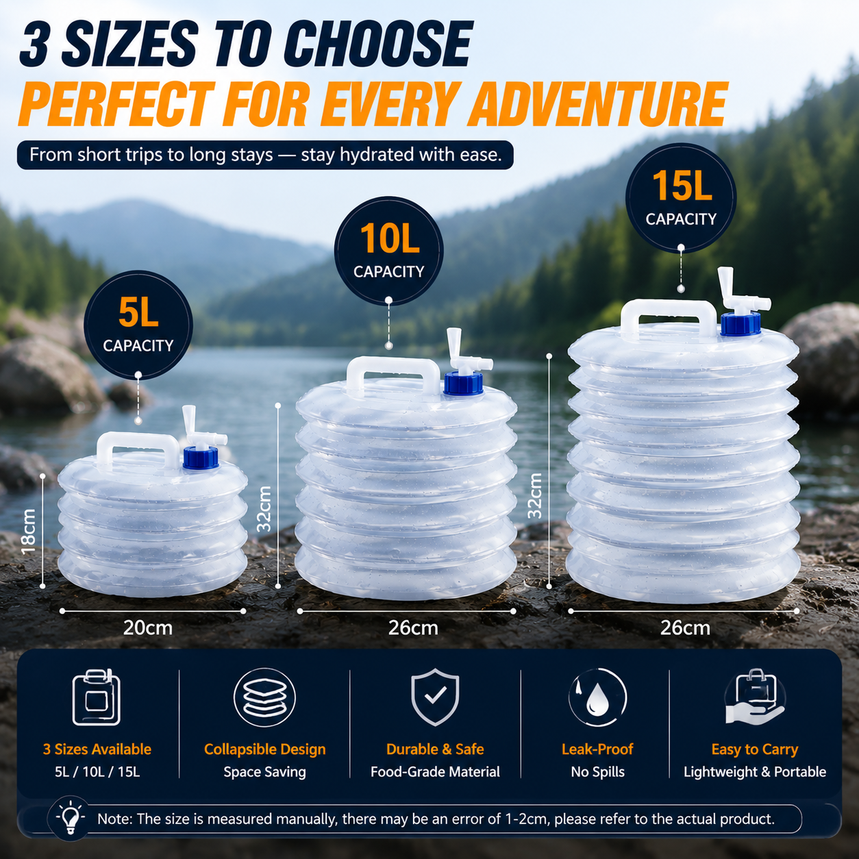 🔥 Last Day Sale | 🏕️ Foldable Camping Water Container – 5L/10L/15L Portable Water Bucket