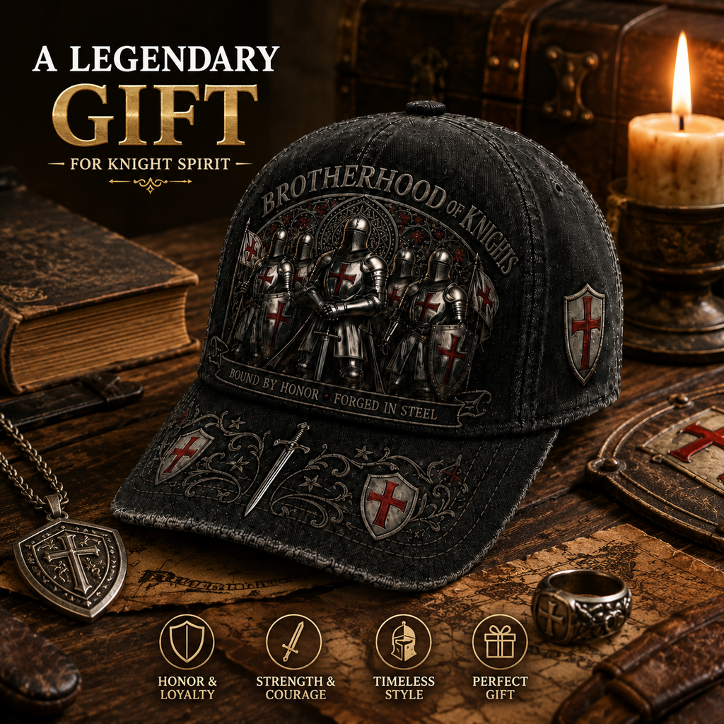 🧢 Bound By Honor Forged In Steel – Knights Templar Cap