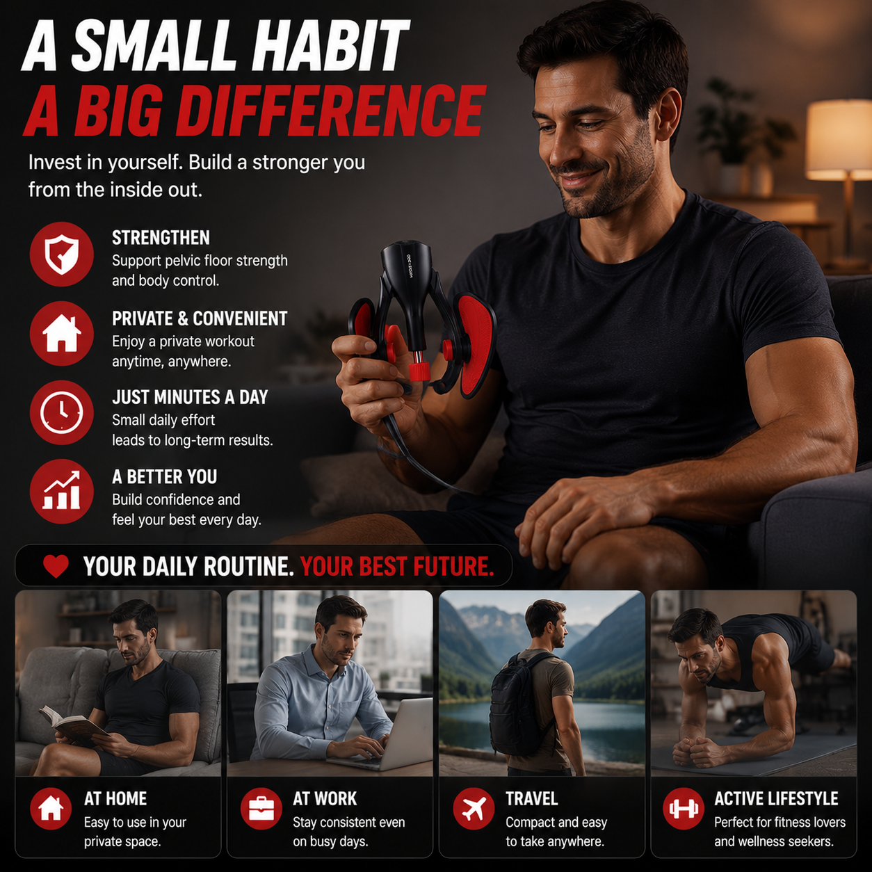 🏋️‍♀️ Pelvic Floor Exercise Trainer – Build Strength With A Simple Daily Workout