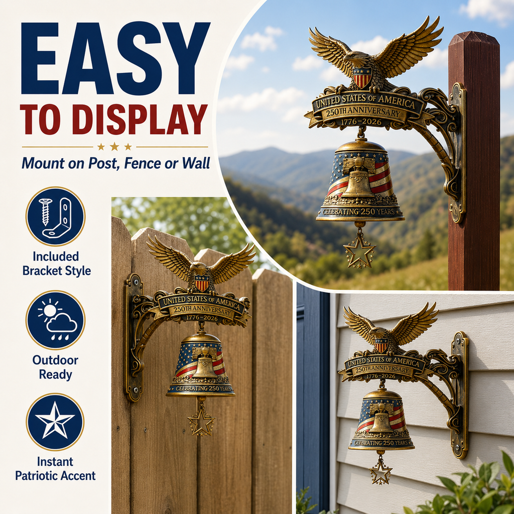 🔔American Eagle 250th Anniversary Doorbell 🇺🇸 ★Handmade, Dimensions: 8''×9''×12''★