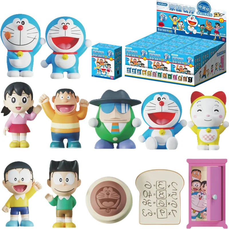 JANDOOM Disney Toy Story Stitch Mickey Mouse Winnie Zootopia Doraemon Action Figure Rice Grains Doll Model Blind Box Toys Gifts
