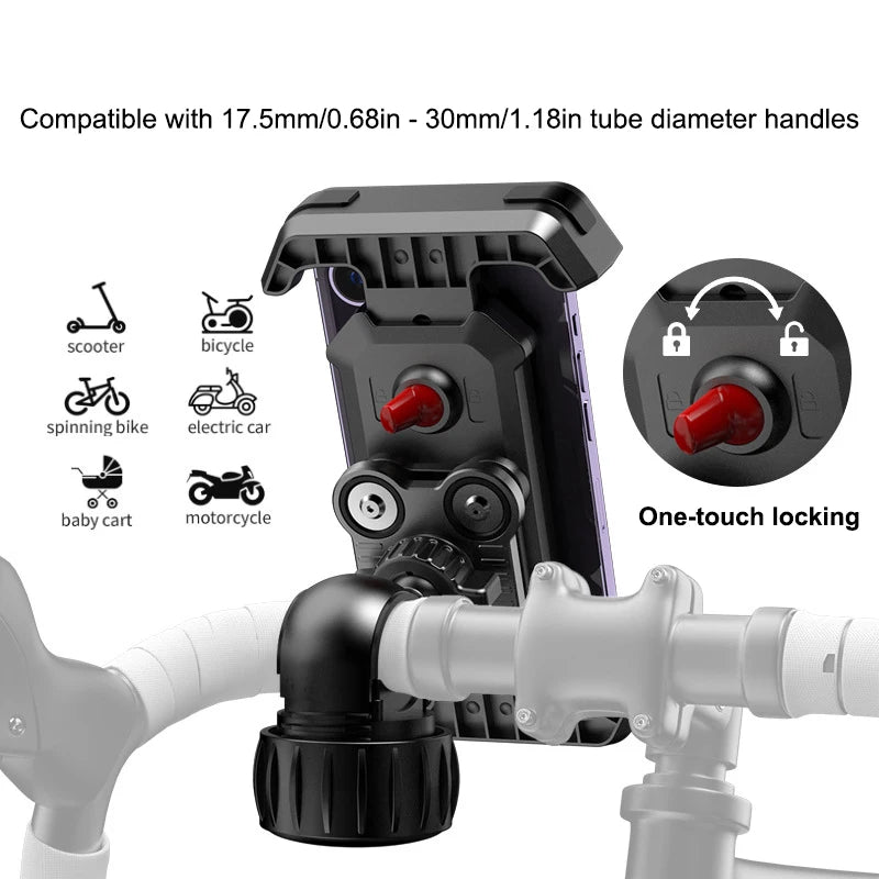Lamicall Motorcycle Phone Mount - Dual Vibration Dampener & Anti Shake Motorcycle Cell Phone Holder for iPhone 15, 14, 13 Pro Max and More