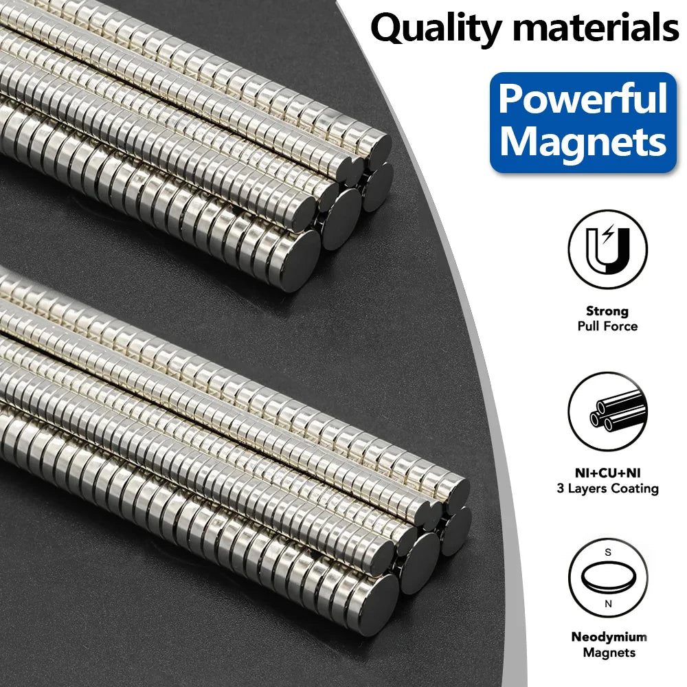 Powerful Neodymium Magnet N35 NdfeB Permanent Magnetic imanes Round Super Strong Fridge Magnets DIY 2/4/5/6/8/10x2/3mm