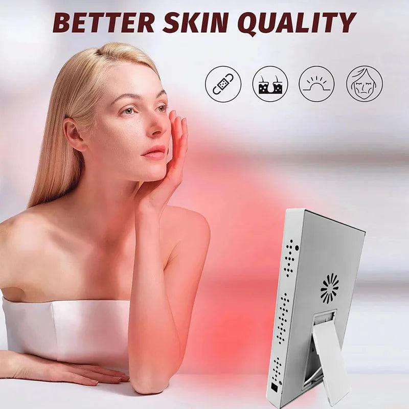 Red Infrared Light Therapy Lamp 660nm 850nm Portable Heat Panel LED Beauty Devices for Face and Body Back Knee Hands Feet Relief