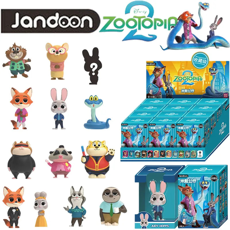 JANDOOM Disney Toy Story Stitch Mickey Mouse Winnie Zootopia Doraemon Action Figure Rice Grains Doll Model Blind Box Toys Gifts