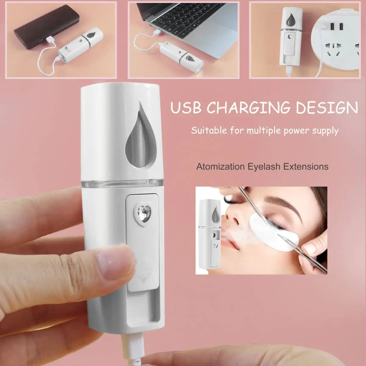 NANO FACIAL MISTER PORTABLE MINI FACE MIST HANDY SPRAYER COOL FACIAL STEAMER