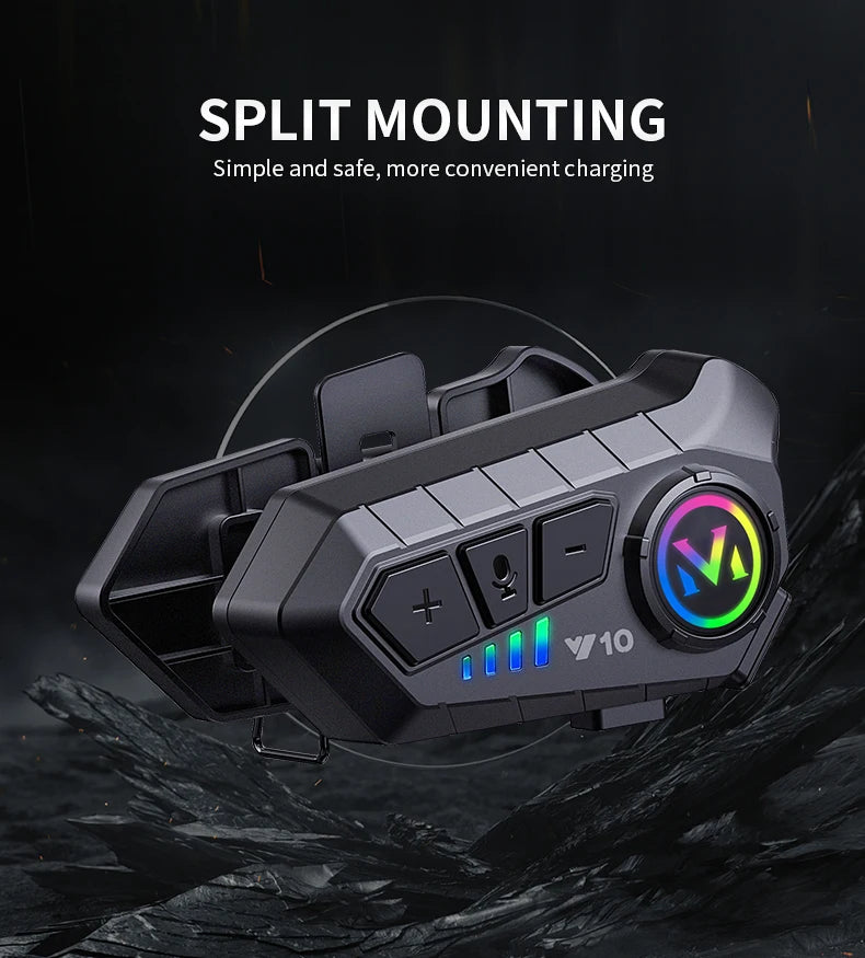 Motorcycle Bluetooth Headset Speaker Skiing Earphone Waterproof Bluetooth Helmet Headset with Noise Cancellation Ultra-Thin Wireless Bluetooth Headphones for All Helmets
