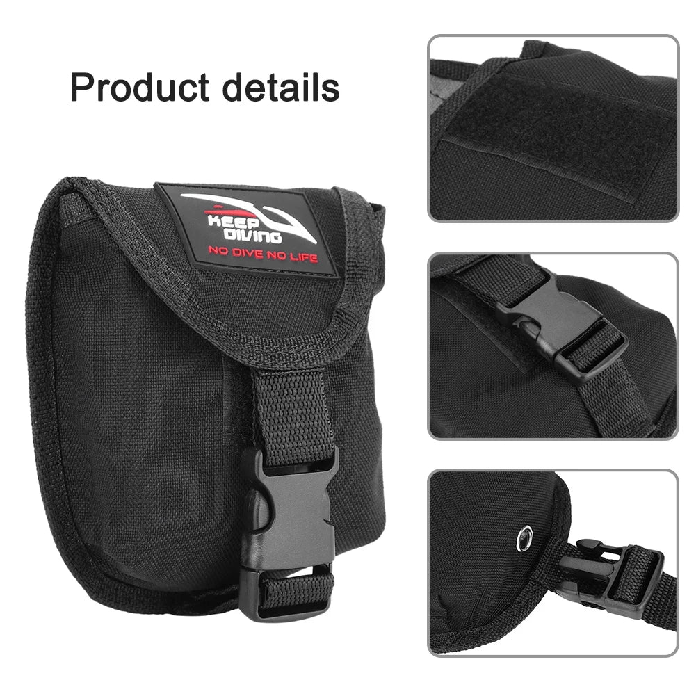 KEEP DIVING Diving Weight Pocket 2KG Scuba Diving Weight Belt Pocket with Quick Release Buckle