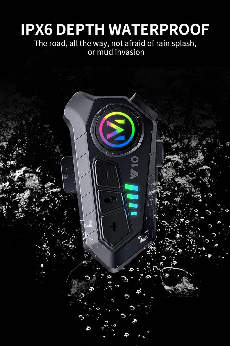 Motorcycle Bluetooth Headset Speaker Skiing Earphone Waterproof Bluetooth Helmet Headset with Noise Cancellation Ultra-Thin Wireless Bluetooth Headphones for All Helmets