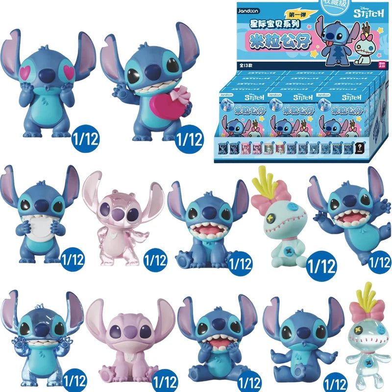 JANDOOM Disney Toy Story Stitch Mickey Mouse Winnie Zootopia Doraemon Action Figure Rice Grains Doll Model Blind Box Toys Gifts