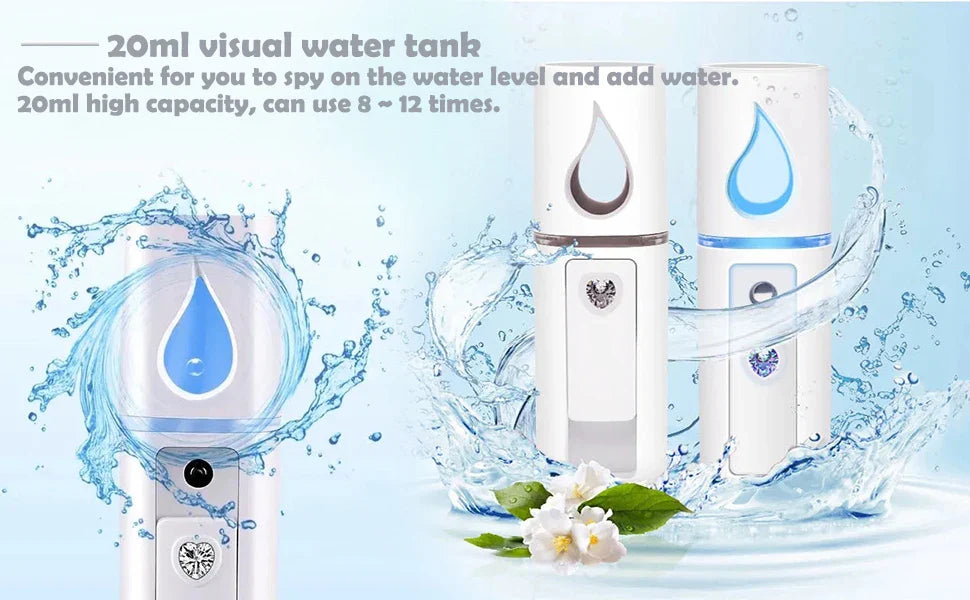 NANO FACIAL MISTER PORTABLE MINI FACE MIST HANDY SPRAYER COOL FACIAL STEAMER