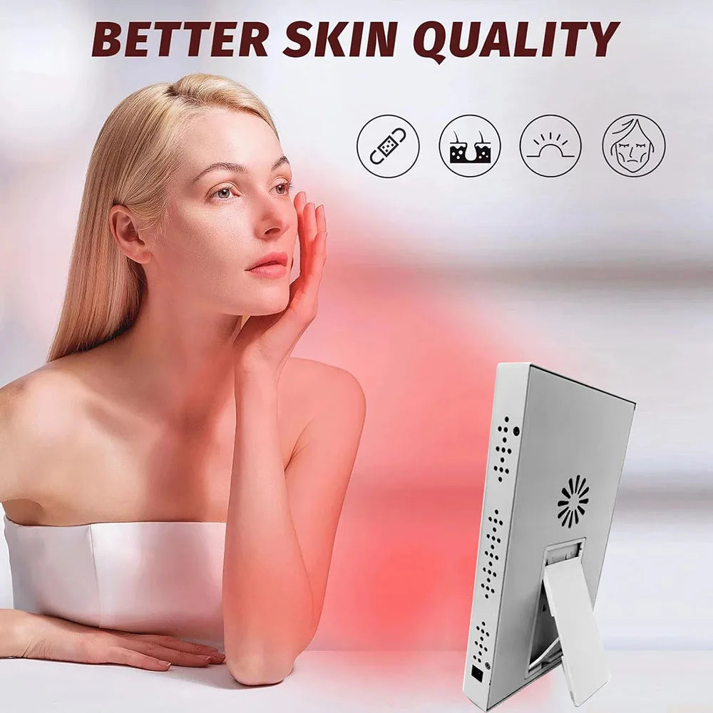Red Infrared Light Therapy Lamp 660nm 850nm Portable Heat Panel LED Beauty Devices for Face and Body Back Knee Hands Feet Relief