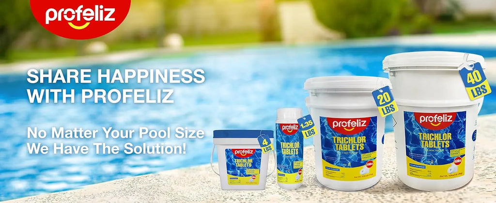 PROFELIZ Chlorine Tablets 3 Inch for Swimming Pools, Kills Bacteria and Stops Algae, Slow Dissolving,Pool Chlorine Tablets,4lbs