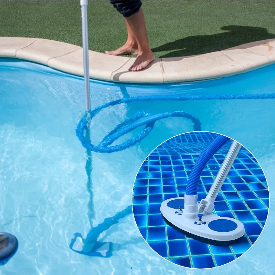 Swimming Pool Suction Head with Brush - Underwater Vacuum Cleaner Tool for Pool Bottom & Wall Cleaning