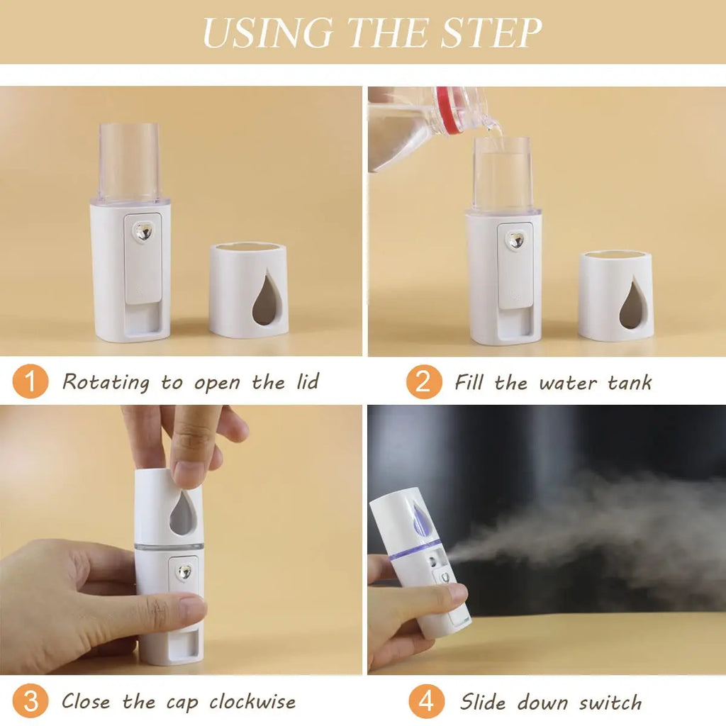 NANO FACIAL MISTER PORTABLE MINI FACE MIST HANDY SPRAYER COOL FACIAL STEAMER