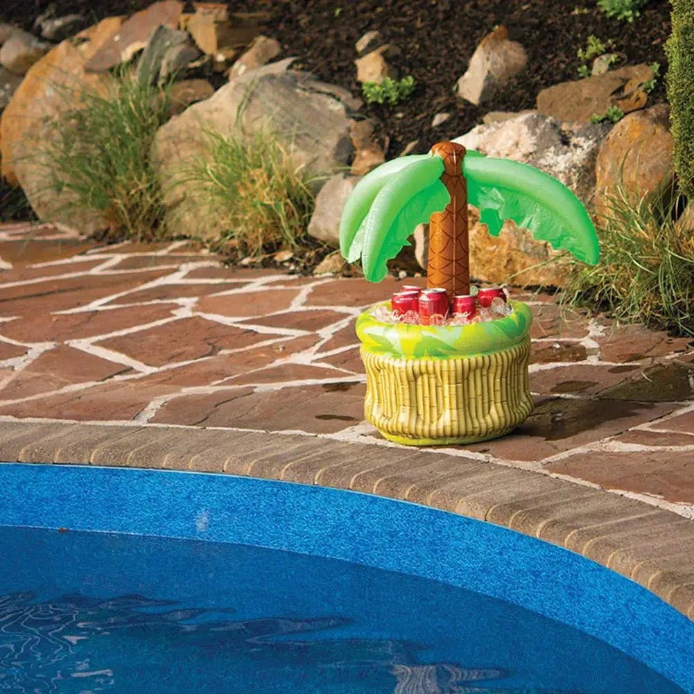 Inflatable Palm Tree Ice Bucket Bear Cooler Drink Holder Hawaiian Birthday Decoration Summer Beach Pool Party Supplies Balloon