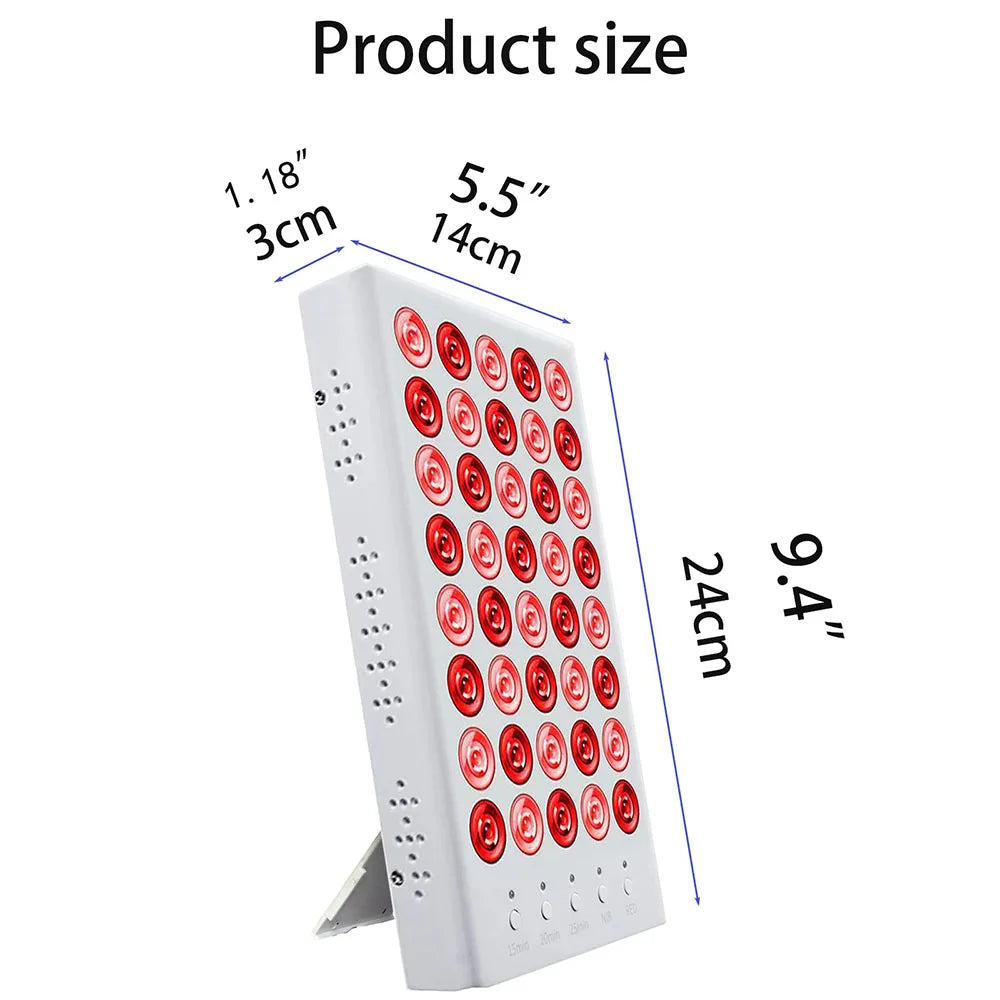 Red Infrared Light Therapy Lamp 660nm 850nm Portable Heat Panel LED Beauty Devices for Face and Body Back Knee Hands Feet Relief