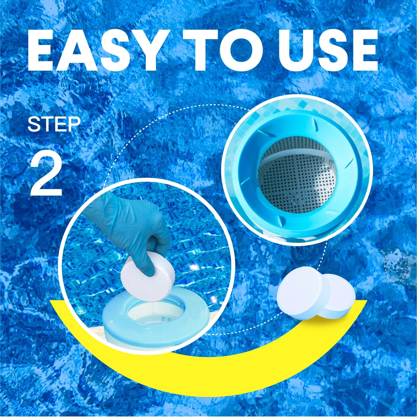 PROFELIZ Chlorine Tablets 3 Inch for Swimming Pools, Kills Bacteria and Stops Algae, Slow Dissolving,Pool Chlorine Tablets,4lbs