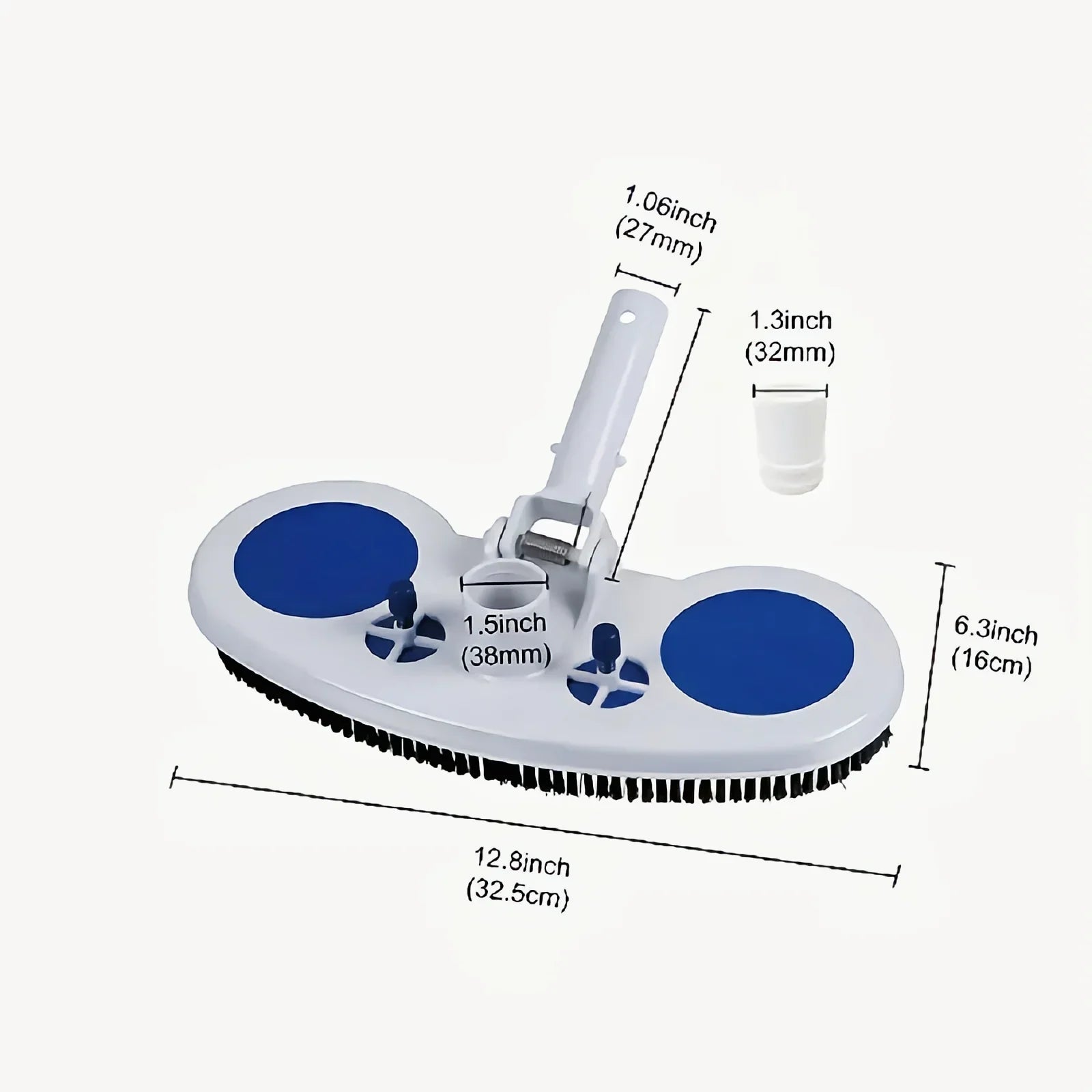 Swimming Pool Suction Head with Brush - Underwater Vacuum Cleaner Tool for Pool Bottom & Wall Cleaning