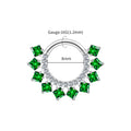 Right Grand ASTM F136 Titanium 16G CZ Hinged Clicker Segment Hoop Ring 8mm/10mm Daith Helix Earring Septum Nose Piercing Jewelry