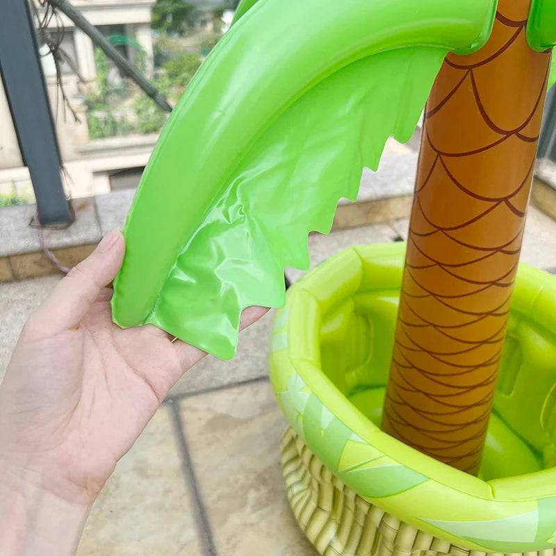 Inflatable Palm Tree Ice Bucket Bear Cooler Drink Holder Hawaiian Birthday Decoration Summer Beach Pool Party Supplies Balloon