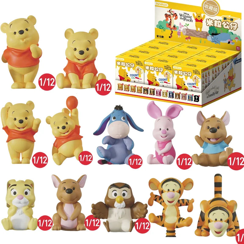JANDOOM Disney Toy Story Stitch Mickey Mouse Winnie Zootopia Doraemon Action Figure Rice Grains Doll Model Blind Box Toys Gifts