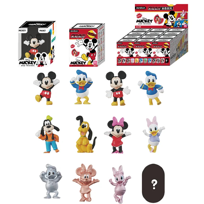 JANDOOM Disney Toy Story Stitch Mickey Mouse Winnie Zootopia Doraemon Action Figure Rice Grains Doll Model Blind Box Toys Gifts