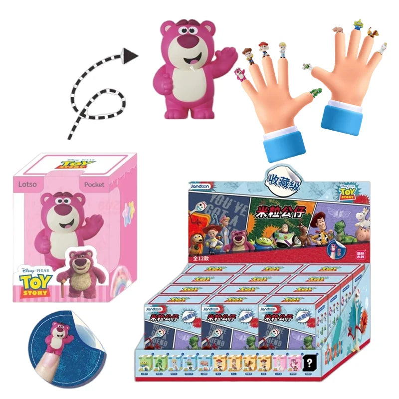JANDOOM Disney Toy Story Stitch Mickey Mouse Winnie Zootopia Doraemon Action Figure Rice Grains Doll Model Blind Box Toys Gifts