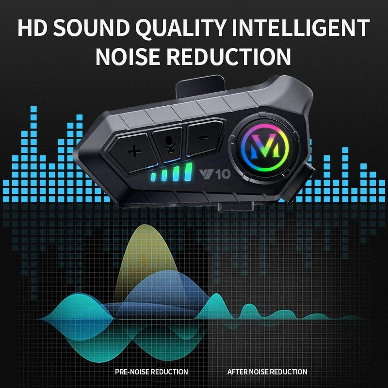 Motorcycle Bluetooth Headset Speaker Skiing Earphone Waterproof Bluetooth Helmet Headset with Noise Cancellation Ultra-Thin Wireless Bluetooth Headphones for All Helmets