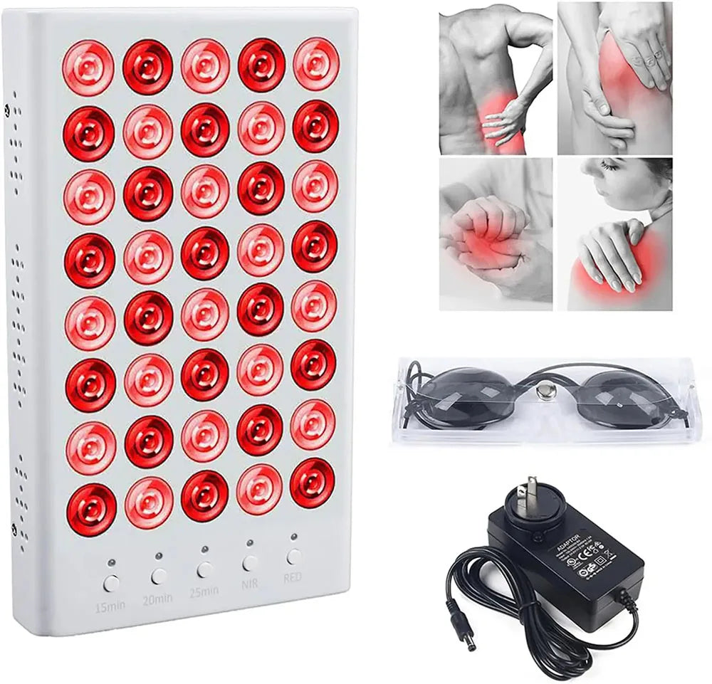 Red Infrared Light Therapy Lamp 660nm 850nm Portable Heat Panel LED Beauty Devices for Face and Body Back Knee Hands Feet Relief