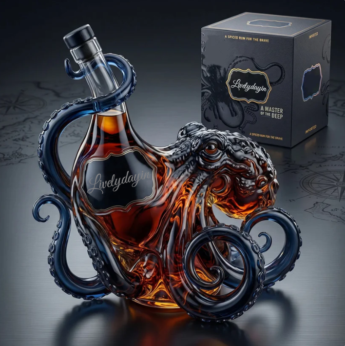 🎁 Father’s Day Hot Sales 50% OFF –  Octopus-style whisky bottle, classic collector's edition 🐙🥃