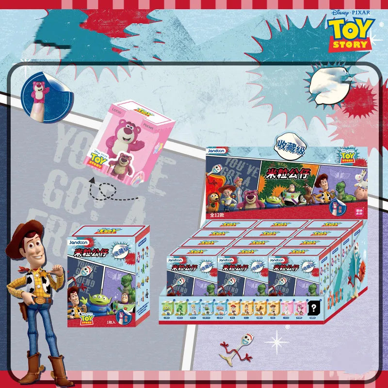 JANDOOM Disney Toy Story Stitch Mickey Mouse Winnie Zootopia Doraemon Action Figure Rice Grains Doll Model Blind Box Toys Gifts
