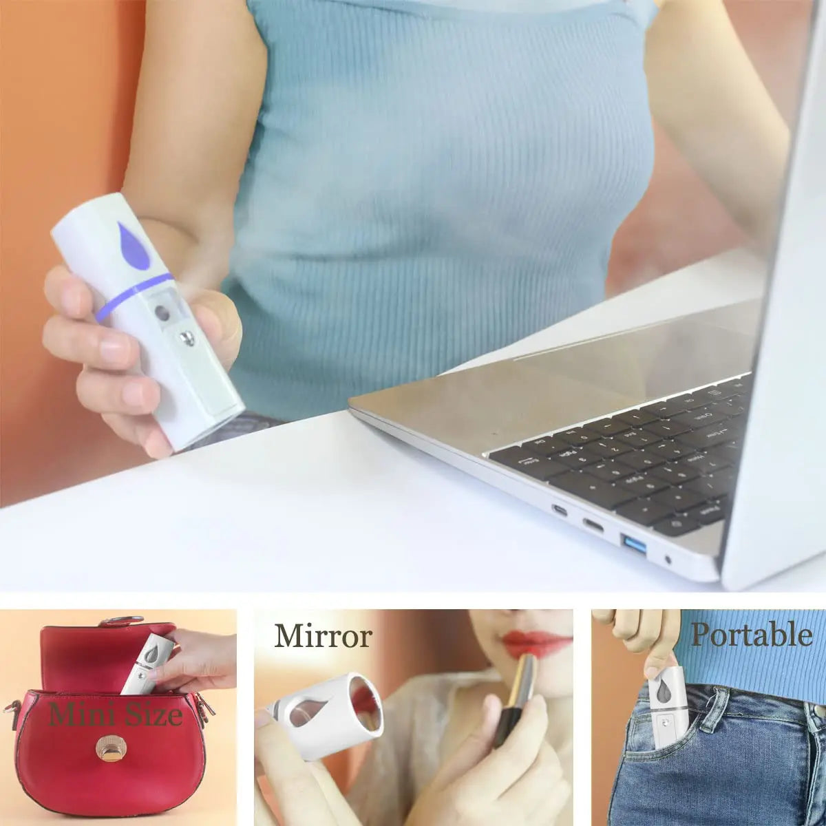 NANO FACIAL MISTER PORTABLE MINI FACE MIST HANDY SPRAYER COOL FACIAL STEAMER