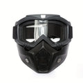 A Full-face Goggle with Anti-fog High-definition Lenses, a Detachable and Adjustable Ski Mask, and a Comfortable Sponge Pad - Made of Plastic.