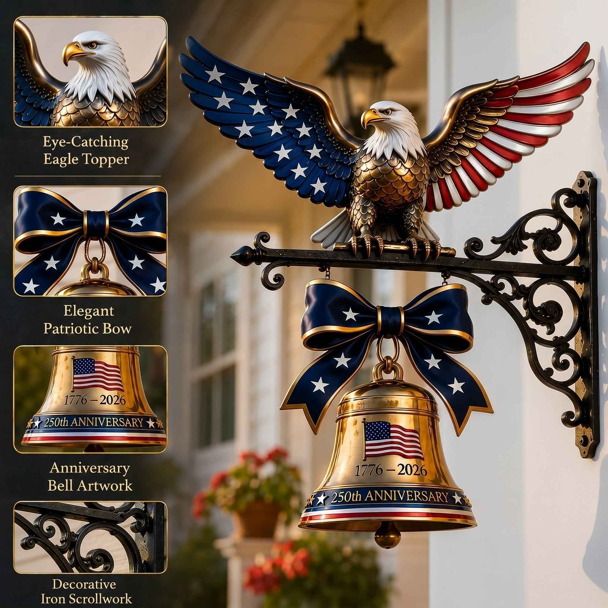 Best Sellers🔔 Ring in the Semiquincentennial: 1776-2026 "Spirit of Liberty" Eagle Bell