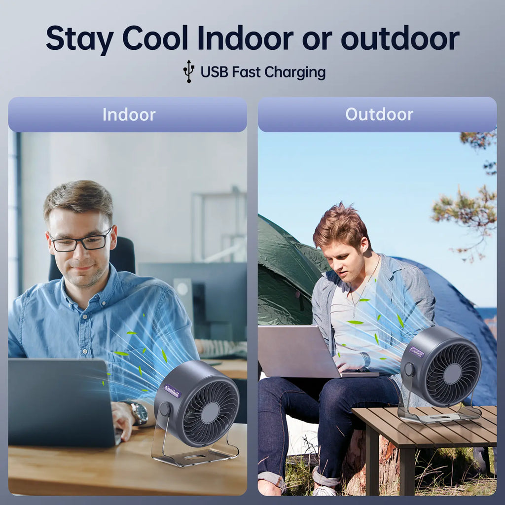 🔥Coolhill Desktop Fan Turbo Table Fan Travel Vacation Essentials for Office 100-Speed Digital Display Low Noise Rechargeable Battery Dual Adjustment Modes Quiet Cooling Quiet Desk Fan Portable
