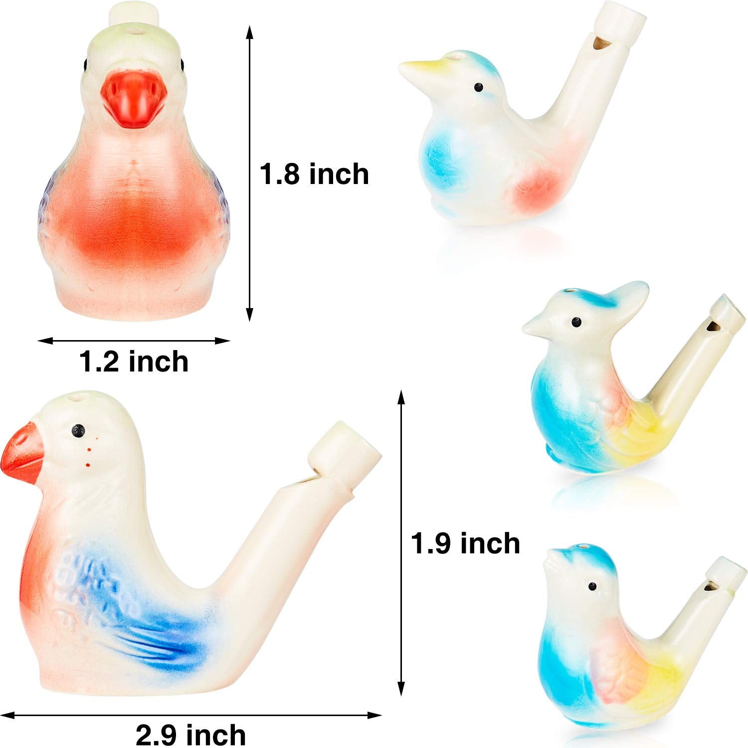 🐤 Ceramic Water Bird Whistle – Handcrafted, Realistic Chirping, Add Water to Sing (3PCS Set)