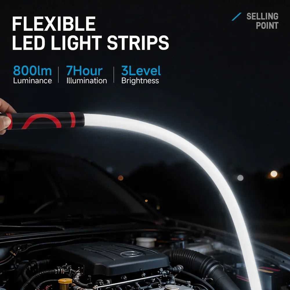 Bendable LED Flashlight Stick – 31" Flexible LED Work Light, High Lumen Magnetic Inspection Light