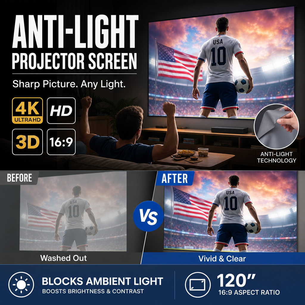 ⚽️World Cup Mega Sale - 50% OFF 🔥Backlit Projection Screen (16:9)🎥