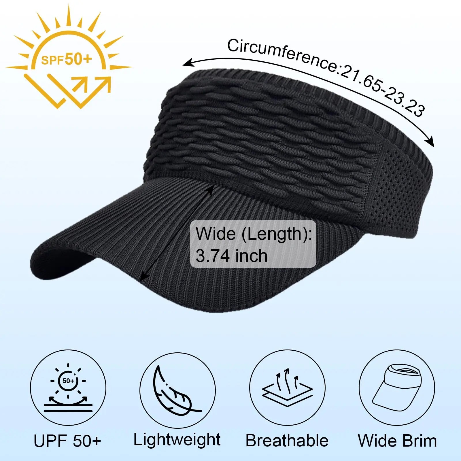 Women's High Ponytail Sun Visor Hat for Sun Protection