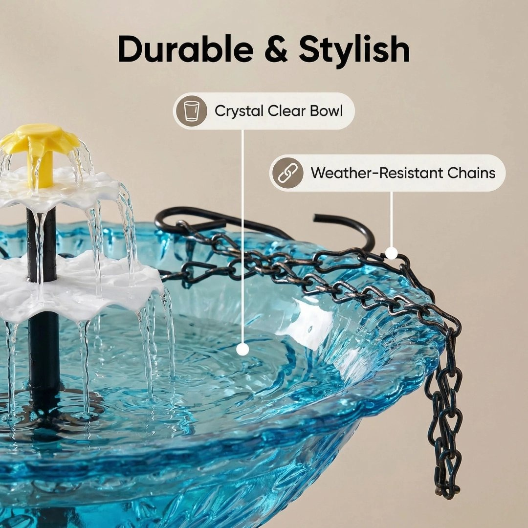🐦49% Off--Solar Cascade Hanging Bird Bath Fountain
