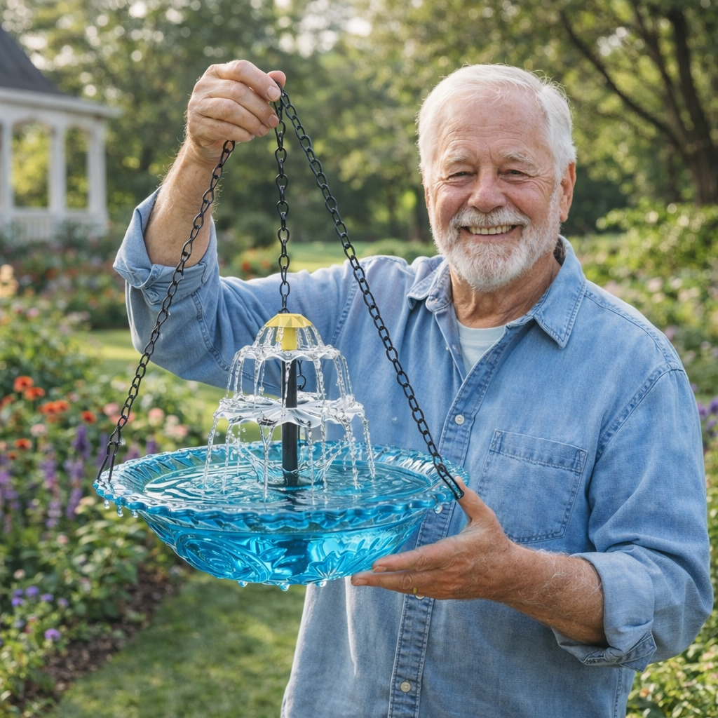 🔥49% Off--Solar Cascade Hanging Bird Bath Fountain