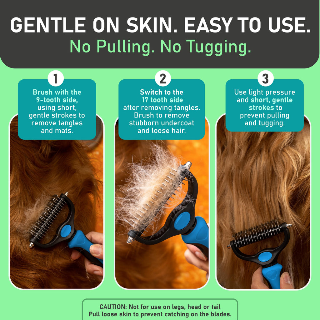✨ Double-Sided Pet Rake – Deshedding Tool for Dogs & Cats 🐶🐱