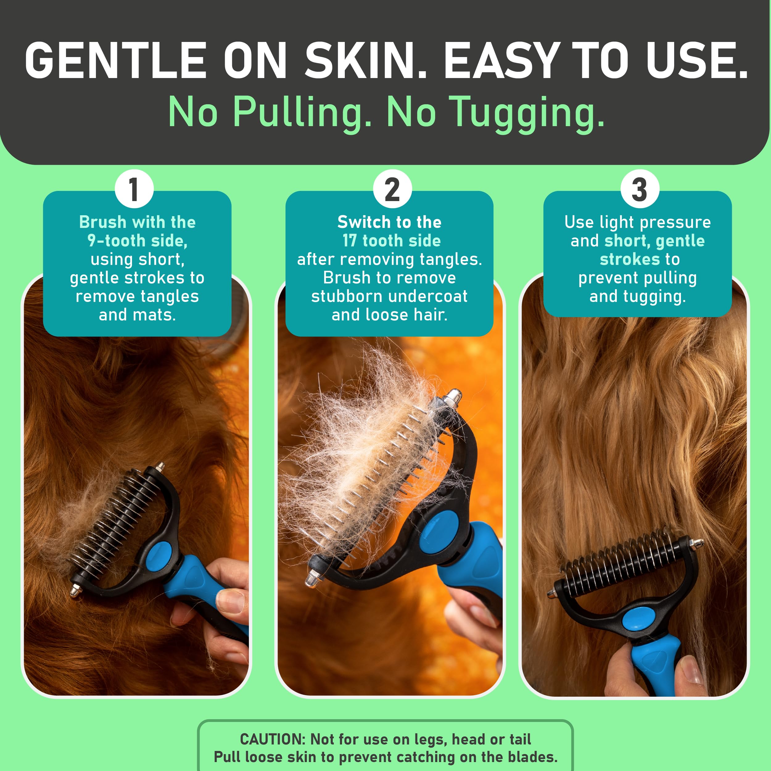 ✨ Double-Sided Pet Rake – Deshedding Tool for Dogs & Cats 🐶🐱