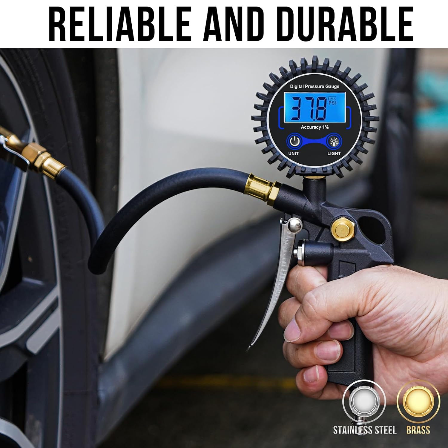 🔥LAST DAY 49% OFF - 🛠️🚗 High Precision Digital Tire Inflator Pressure Gauge | 3-in-1 Inflate Deflate Check Tire Tool