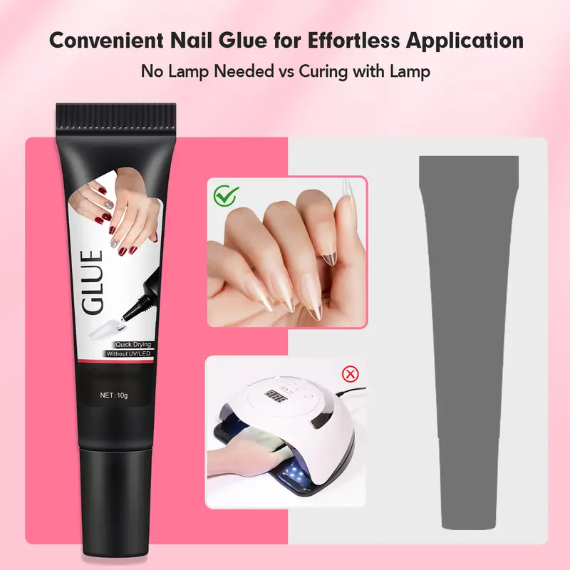 Newly Upgraded 10g Quick-Drying Semi-Solid Nail Glue with 10ml Remover – Long-Lasting Adhesive Gel for Press-On Nails, Acrylic Tips, and Salon-Quality Nail Kits – Easy Application, No UV Lamp Needed for Home or Salon Use