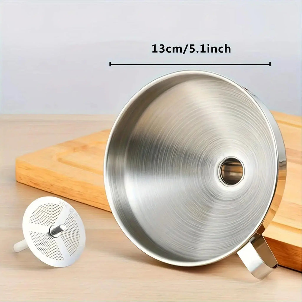🔩 Stainless Steel Funnel – Rust-Proof, Multi-Size, Kitchen Essential