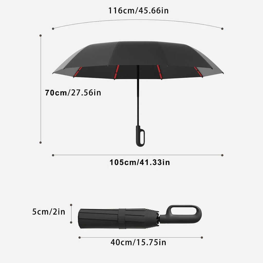 💧Automatic Folding Umbrella,Portable Rain Umbrella with Loop Buckle, Windproof & Waterproof Umbrella for Men & Women