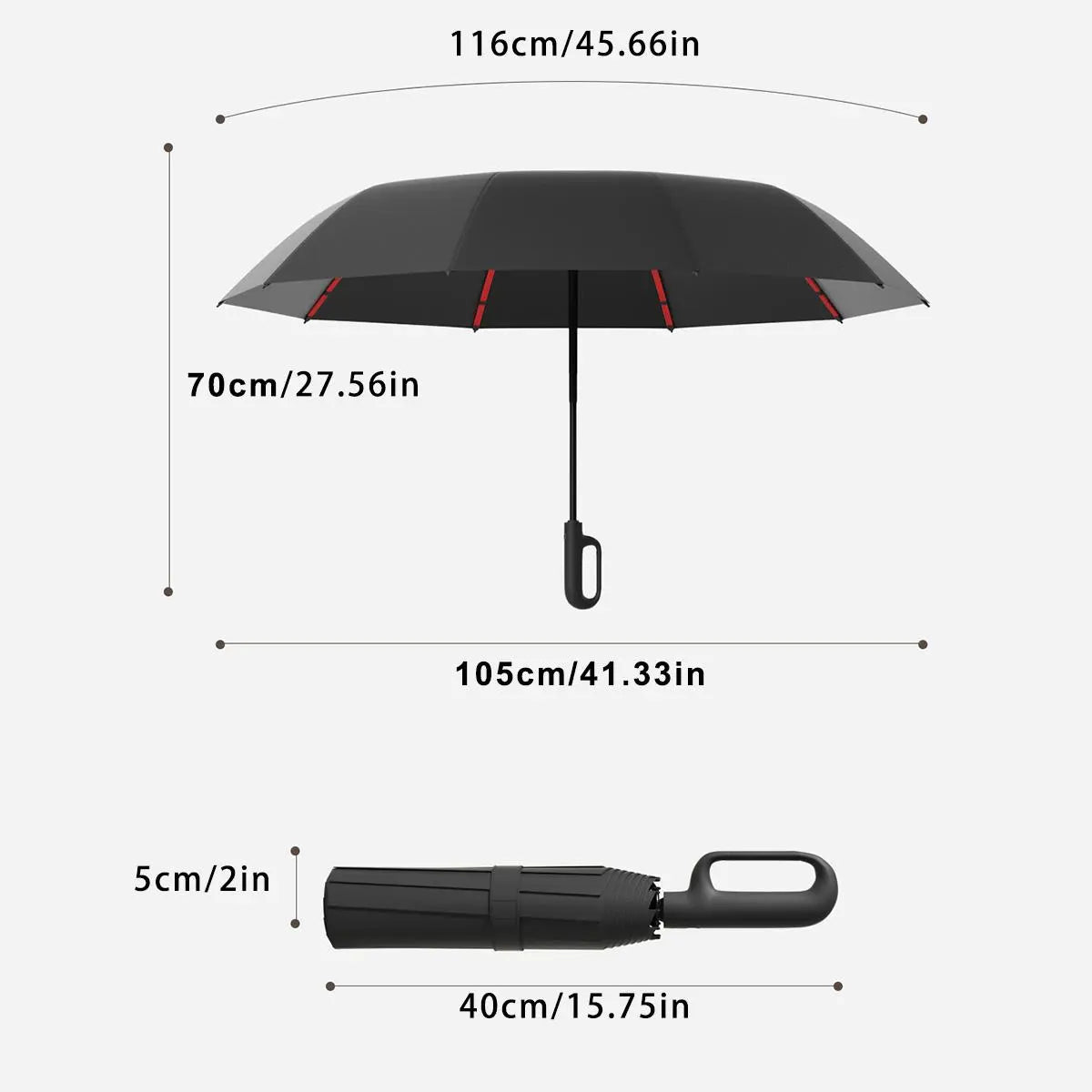 💧Automatic Folding Umbrella,Portable Rain Umbrella with Loop Buckle, Windproof & Waterproof Umbrella for Men & Women